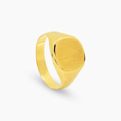 9" OVAL SIGNET ENGRAVABLE MENS RING IN (SAUDI) 18K YELLOW GOLD