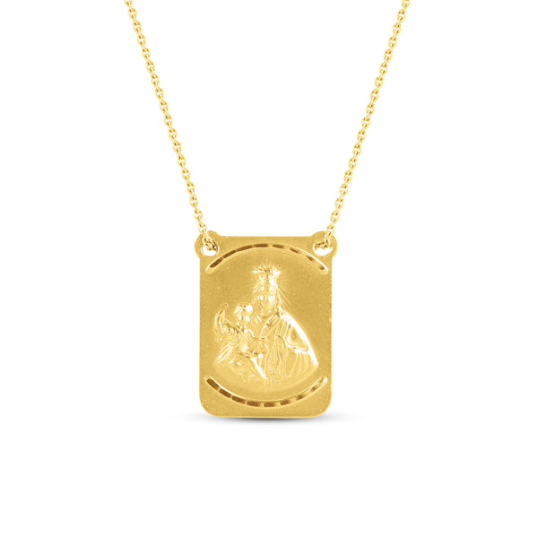 SACRED HEART & CARMEL SCAPULAR IN 14K YELLOW GOLD