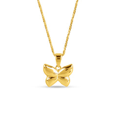 BUTTERFLY PENDANT WITH CHAIN IN 18K YELLOW GOLD