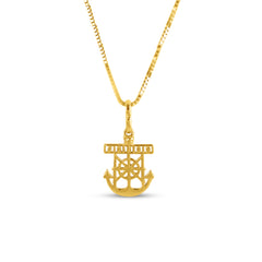 ANCHOR PENDANT WITH CHAIN IN 18K YELLOW GOLD