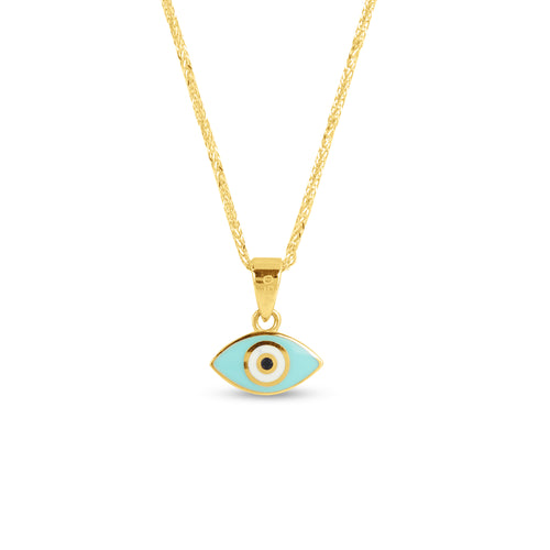 EYE PENDANT WITH CHAIN IN 18K YELLOW GOLD