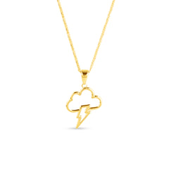 CLOUD LIGHTNING PENDANT WITH CHAIN IN 18K YELLOW GOLD