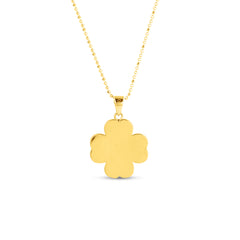 TWO-TONE FLOWER HEART PENDANT WITH CHAIN IN 18K GOLD