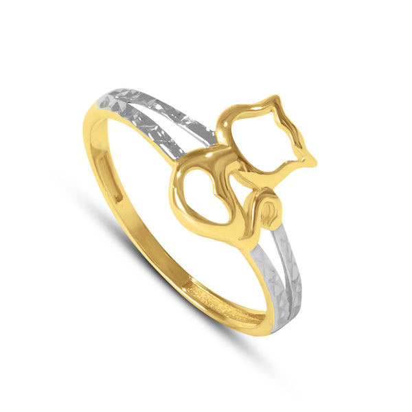 CAT RING DESIGN IN 18K TWO-TONE GOLD