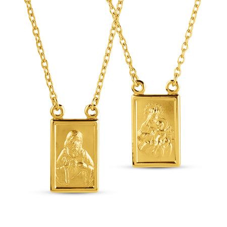 SACRED HEART & CARMEL SCAPULAR IN 18K YELLOW GOLD