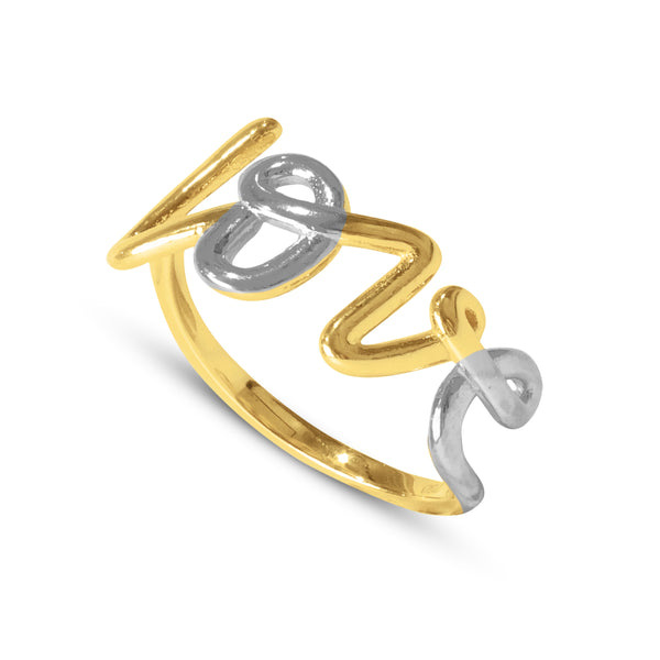 LOVE LADIES RING IN 18K TWO-TONE GOLD