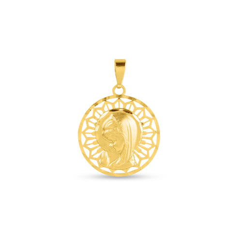 MADONNA PRAYING MEDAL IN 18K YELLOW GOLD
