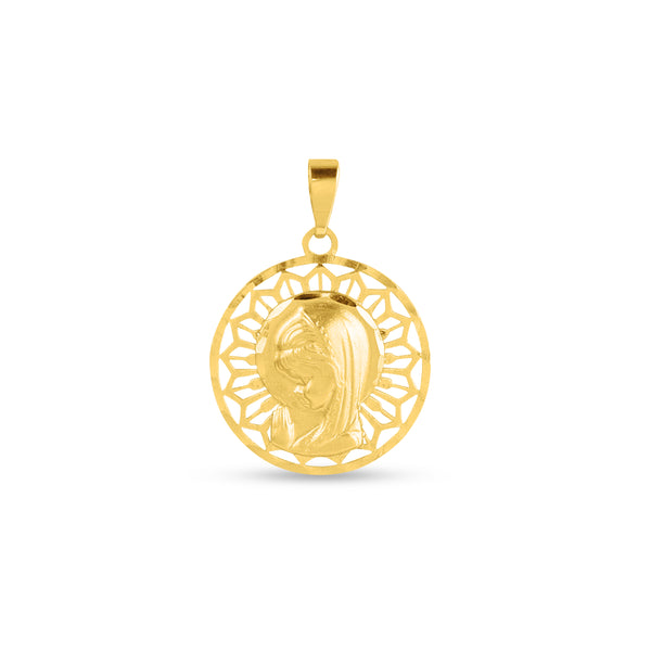 MADONNA PRAYING MEDAL IN 18K YELLOW GOLD
