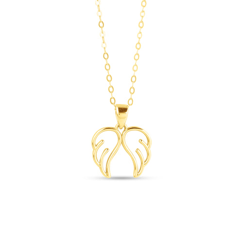 ANGEL WINGS PENDANT WITH CHAIN IN 18K YELLOW GOLD