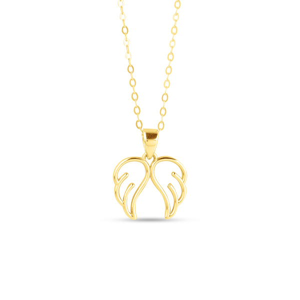 ANGEL WINGS PENDANT WITH CHAIN IN 18K YELLOW GOLD