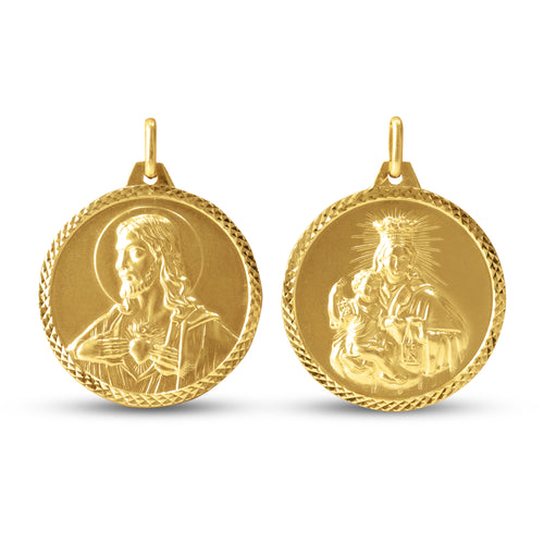 SACRED HEART & MOUNT CARMEL IN 14K YELLOW GOLD