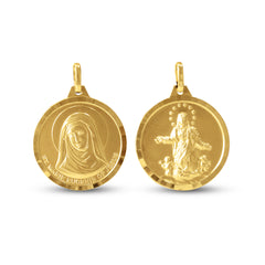 OUR LADY OF ASSUMPTION & ST. MARIE EUGENIE 24MM IN 14K YELLOW GOLD