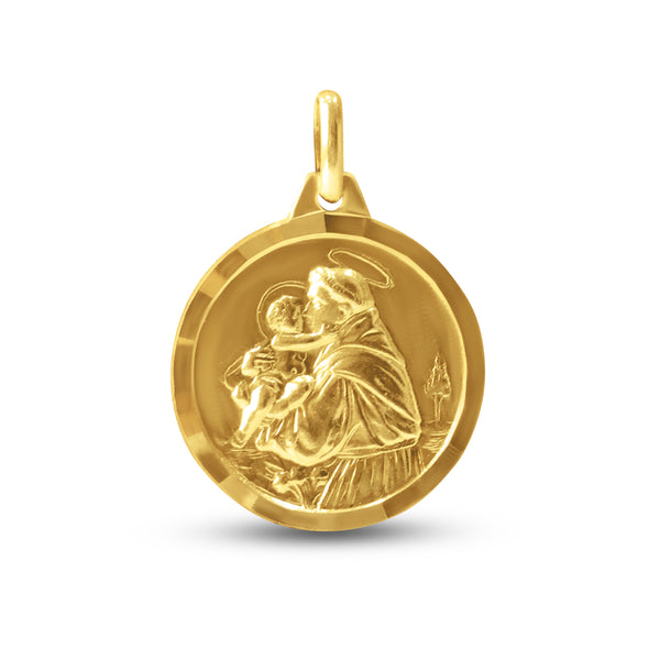 ST. ANTHONY MEDAL 18MM IN 14K YELLOW GOLD