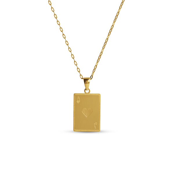 ACE OF HEART PENDANT WITH CHAIN 18K YELLOW GOLD