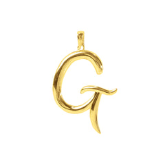 LETTER "G" INITIAL PENDANT IN (SAUDI) 18K YELLOW GOLD