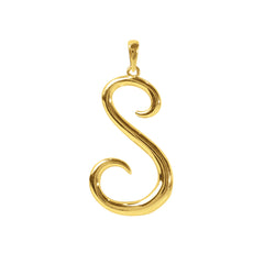 LETTER "S" INITIAL PENDANT IN (SAUDI) 18K YELLOW GOLD