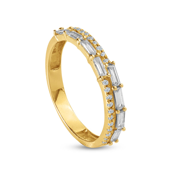 BAGUETTE DIAMOND RING IN 18K YELLOW GOLD