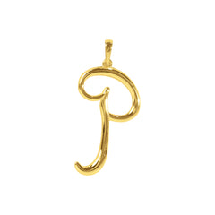 LETTER "P" INITIAL PENDANT IN (SAUDI) 18K YELLOW GOLD