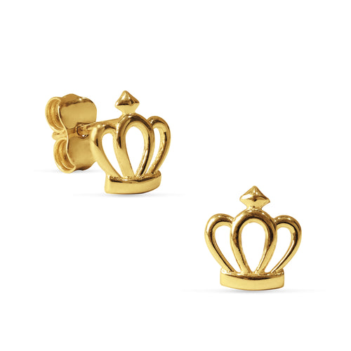 CROWN EARRINGS IN 18K YELLOW GOLD