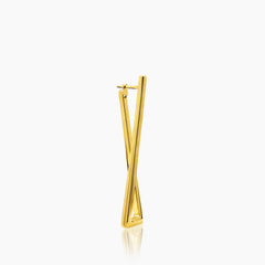 TRIANGLE LADIES HOOP EARRINGS IN (ITALIAN) 18K YELLOW GOLD