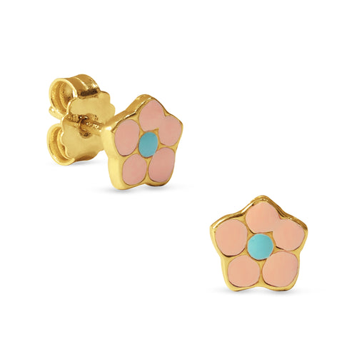 FLOWER EARRINGS IN 18K YELLOW GOLD