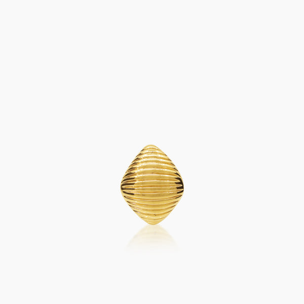 RIBBED LADIES HOOP EARRINGS IN (ITALIAN) 18K YELLOW GOLD