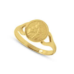 OUR LADY OF MOUNT CARMEL RING IN 18K YELLOW GOLD