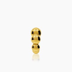 MULTI-BEAD LADIES HOOP EARRINGS IN (ITALIAN) 18K YELLOW GOLD
