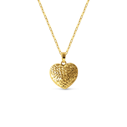 HEART PENDANT WITH CHAIN IN 18K YELLOW GOLD