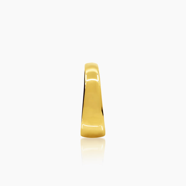 TAPERED LADIES HOOP EARRINGS IN (ITALIAN) 18K YELLOW GOLD