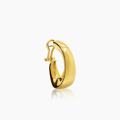 TAPERED LADIES HOOP EARRINGS IN (ITALIAN) 18K YELLOW GOLD