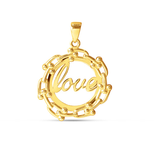 LOVE WITH HARDWARE PENDANT IN 18K YELLOW GOLD