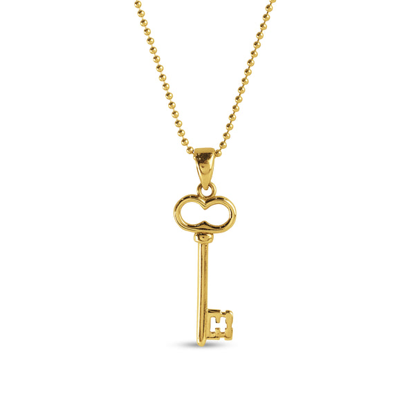 KEY PENDANT WITH CHAIN IN 18K YELLOW GOLD