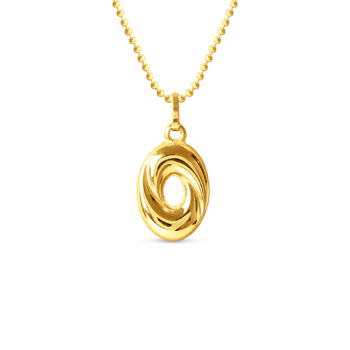 OVAL PENDANT WITH CHAIN IN 18K YELLOW GOLD