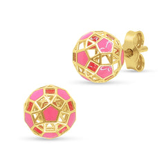 GEOMETRIC SPHERE EARRINGS IN 18K YELLOW GOLD