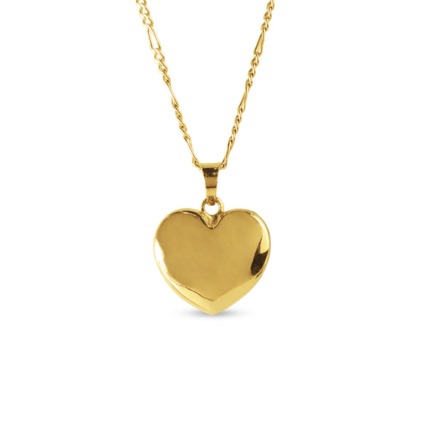 HEART PENDANT WITH CHAIN IN TRI-COLOR 18K GOLD