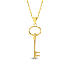KEY PENDANT WITH CHAIN IN 18K YELLOW GOLD