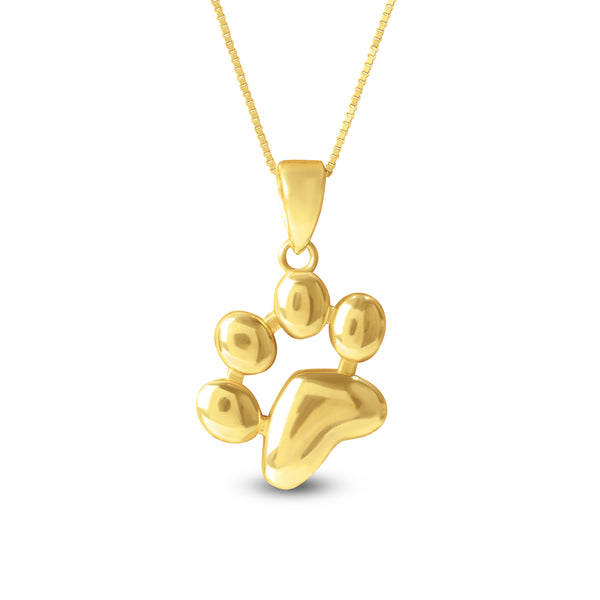 PAW PENDANT WITH CHAIN IN 18K YELLOW GOLD