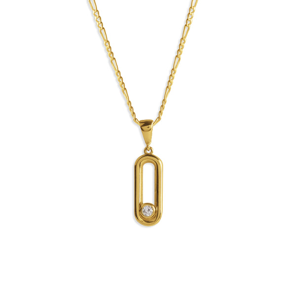 OVAL PENDANT WITH CHAIN IN 18K YELLOW GOLD