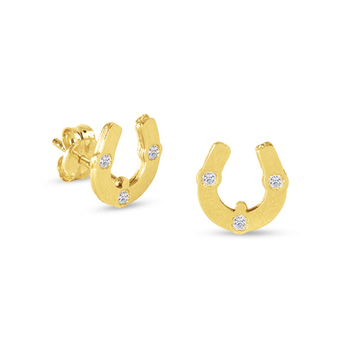 HORSE SHOE EARRINGS IN 18K YELLOW GOLD