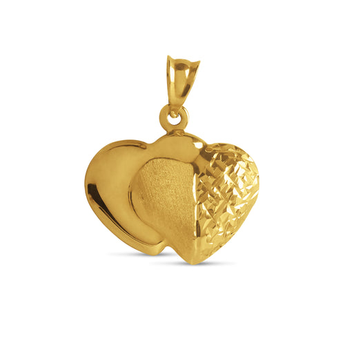 DOUBLE HEART PENDANT IN 18K YELLOW GOLD