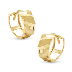 TEXTURED SQUARE CUT EARRINGS IN 18K YELLOW GOLD