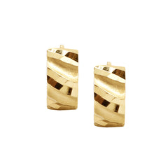 TEXTURED SQUARE CUT EARRINGS IN 18K YELLOW GOLD