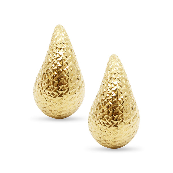 TEXTURED DRIP EARRINGS IN 18K YELLOW GOLD