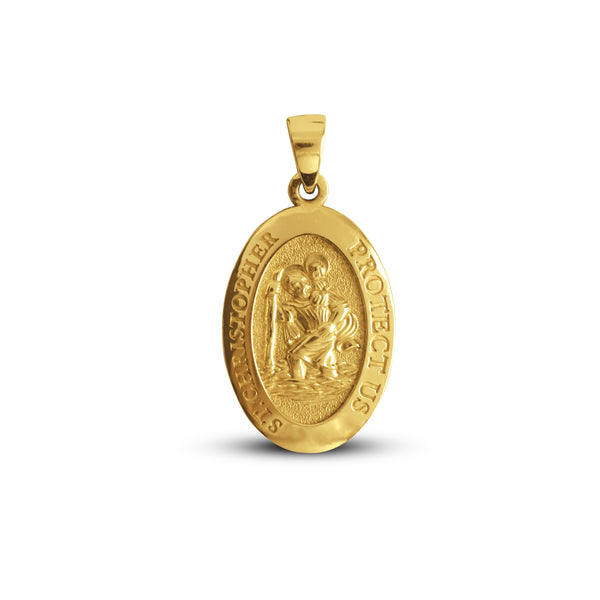 ST. CHRISTOPHER OVAL MEDAL IN 18K YELLOW GOLD