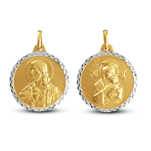 SACRED HEART & PERPETUAL MEDAL IN 14K TWO-TONE GOLD