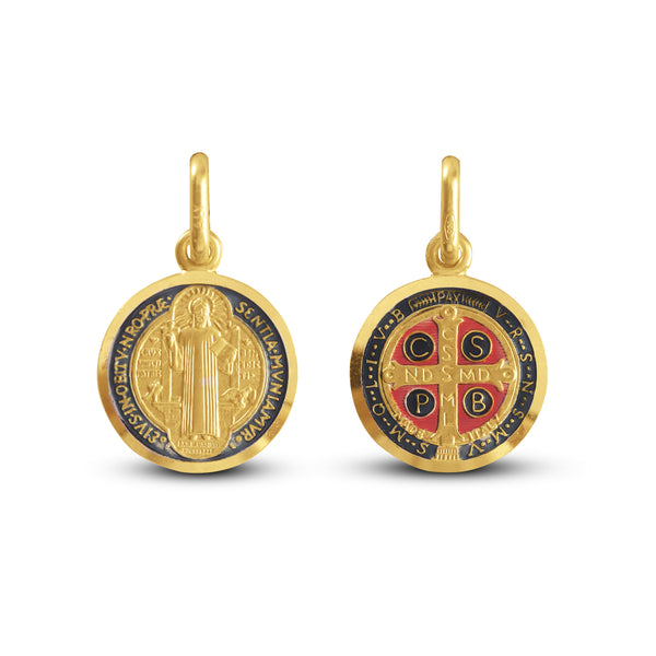 ST. BENEDICT MEDAL IN 18K YELLOW GOLD