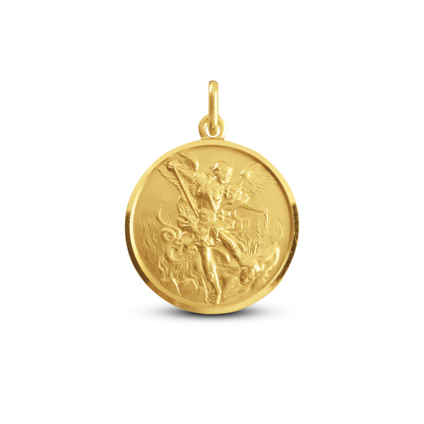 ST. MICHAEL THE ARCHANGEL PENDANT IN 18K YELLOW GOLD