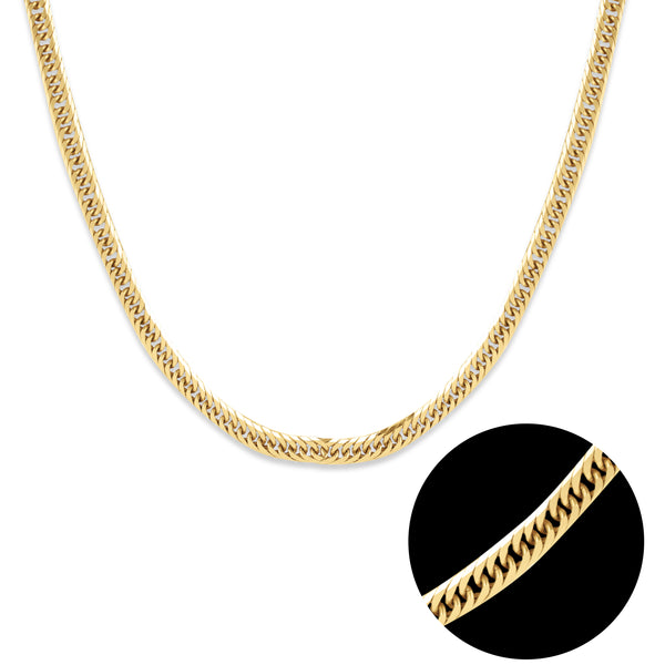 FLAT BARB CHAIN NECKLACE IN 18K YELLOW GOLD