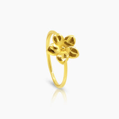 7" FLOWER LADIES RING IN (ITALIAN) 18K YELLOW GOLD